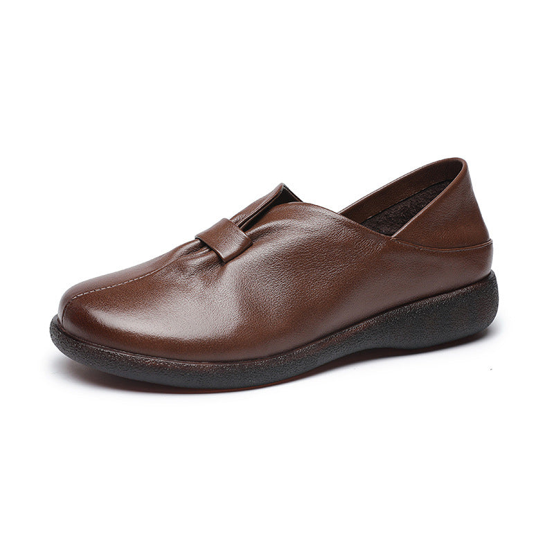 Women's Genuine Soft Bottom Mom Flat Leisure Men's Shoes