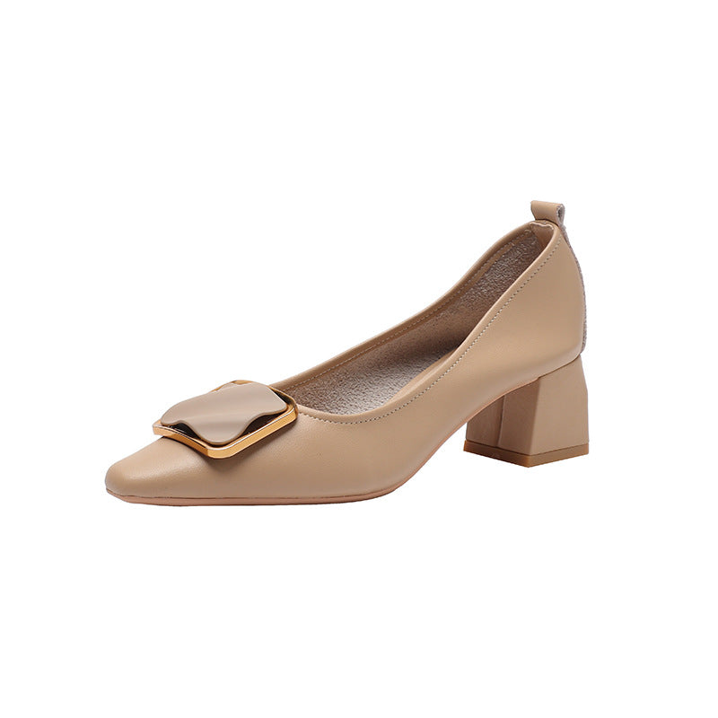 Damen Chunky Mid Square Toe Low