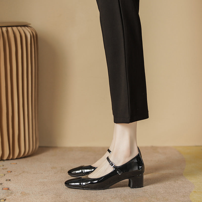 Jane French Style Low-Cut Chunky Color Heels für Damen