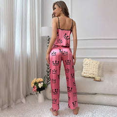 Ice Silk Pajamas Cami Dress Trousers Suit Home Wear