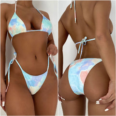 Seperated Swimwear Tie-Dye Bikini