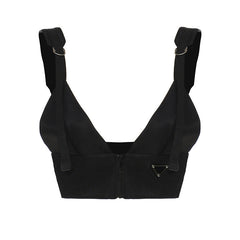 Elastic Waist Stitching Metal Adjustable Vest Accessories Top