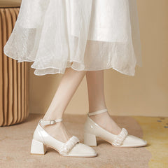 Women's Mary Jane Square Toe Chunky High