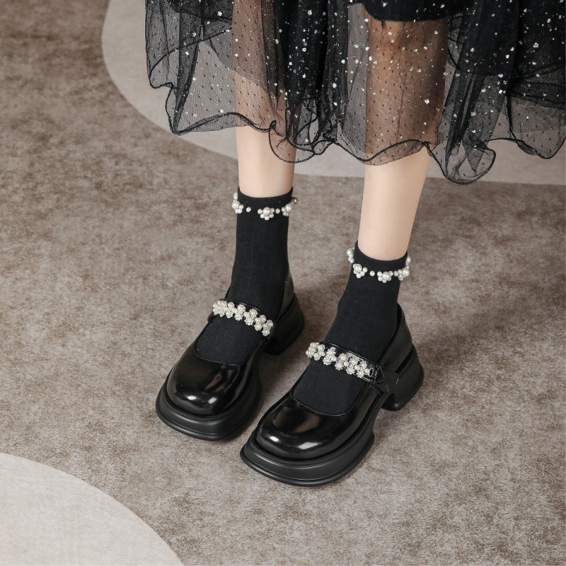 Strap Buckle Summer College Style Platform