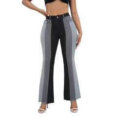 Jean extensible délavé de couleur contrastée