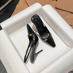 Women's Spring Black Patent Shallow Mouth