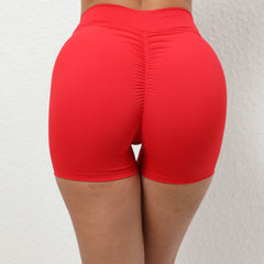 Cross Waist Cool Breathable Exercise Shorts Peach Hip Fitness Shorts Hip Lifting Stretch Yoga Shorts
