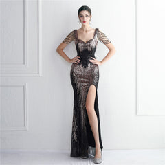 Craft Perlen Positionierung Floral Pailletten Partykleid Cocktail Slim Fit Abendkleid Elegant