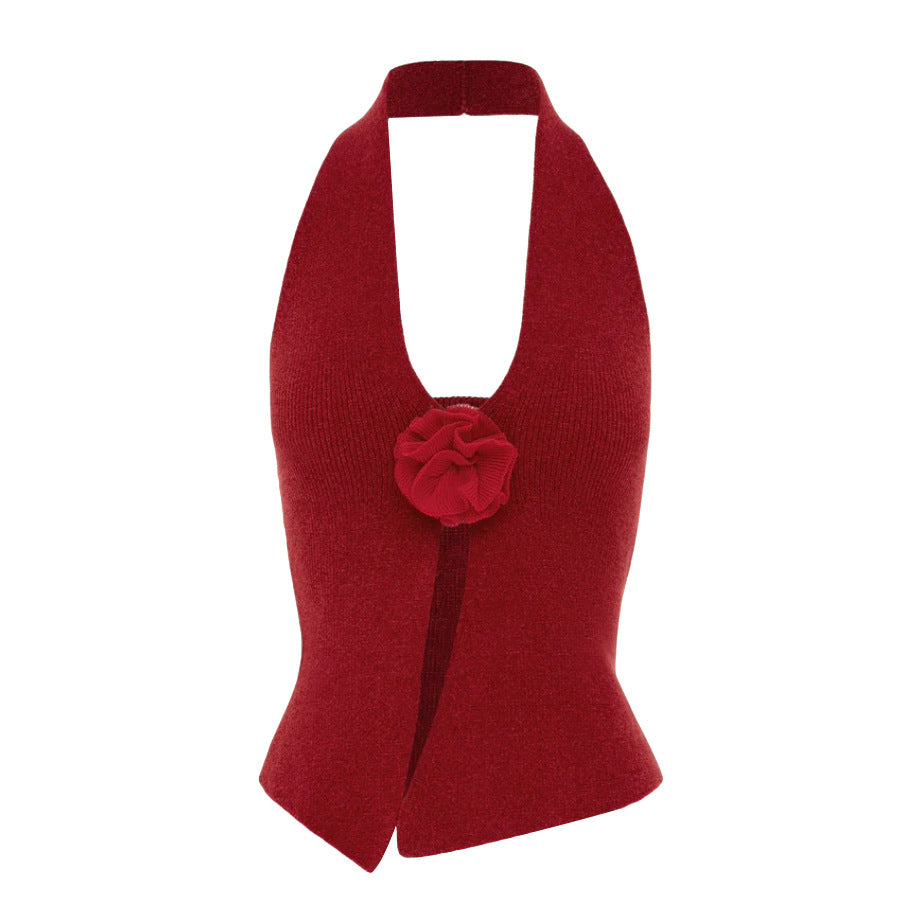 Woolen Halter Dehaired Angora Vest