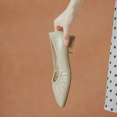 Trendy Women's Chunky Pumps Spring Pleated