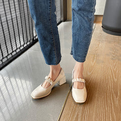 Women's Jane Chunky Retro Hepburn Style Fat Feet