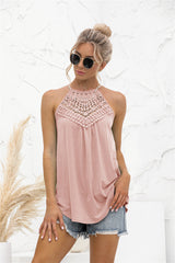 Lace Stitching Halter Top