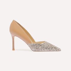 Women's Low-cut Pointed Sequined French Black Gold High