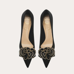 Escarpins de mariage de luxe à talons aiguilles et bout pointu