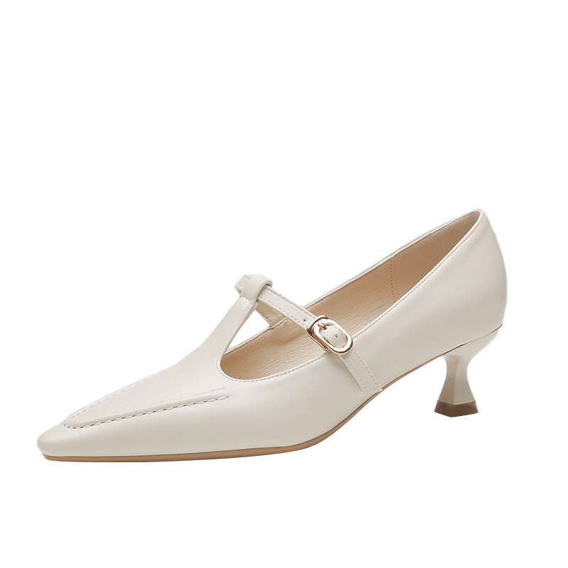 Women's Sheepskin Inner Cushion Pointed Toe Mary