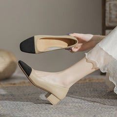 Slouchy Women's Sheepskin Square Toe Chunky