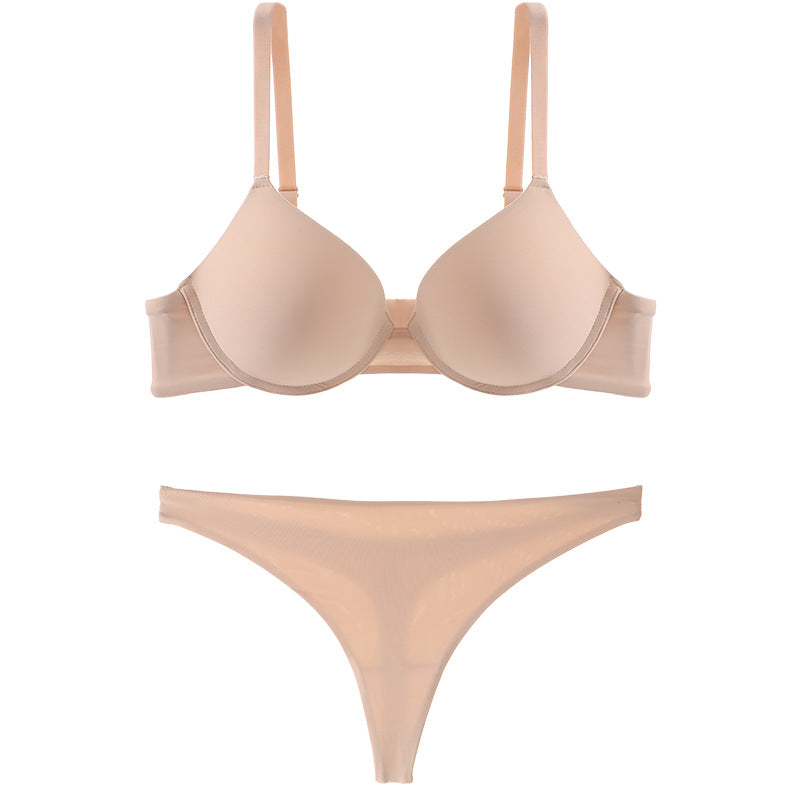 Sous-vêtements basiques simples, doux, à armatures, push-up, petite taille de poitrine, soutien-gorge exagéré, croisé, dos nu, ensemble culotte