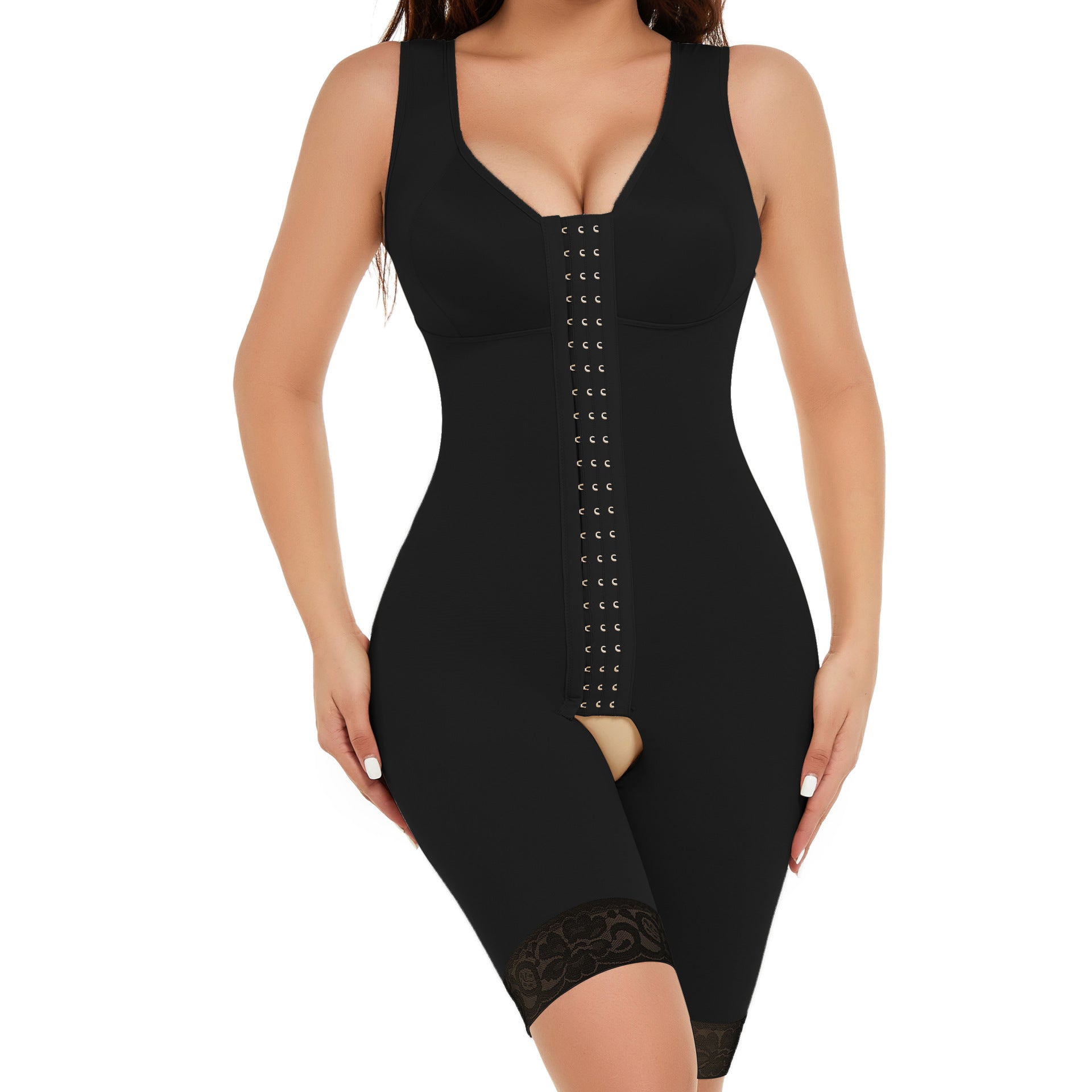 Shaping Slimming Row Buckle Corset One Piece Waist Girdling Belly Contraction Open Plus Size Jumpsuit