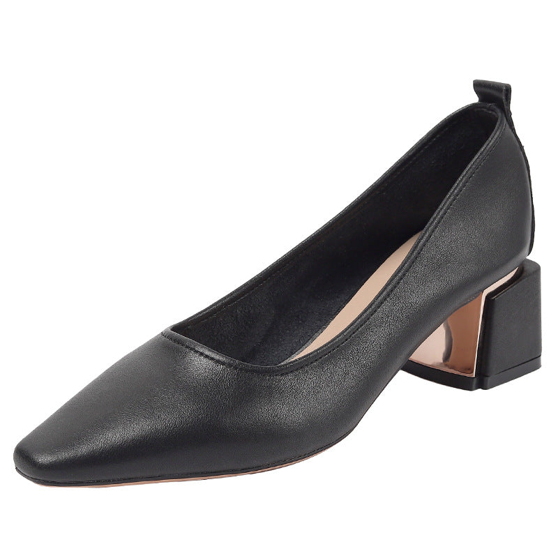 Women's High French Soft Nude Square