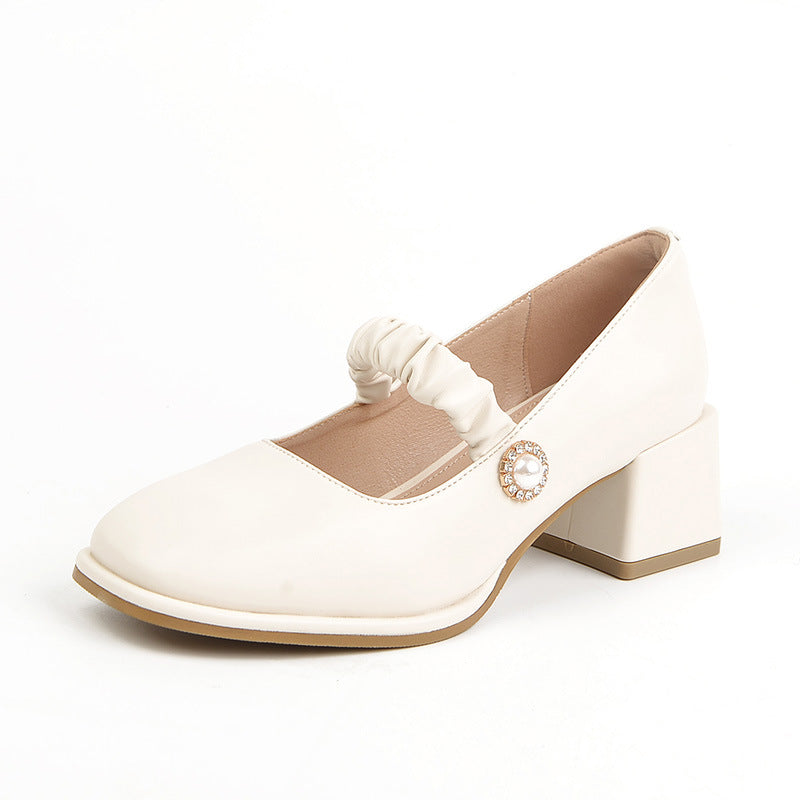 Women's Jane Chunky Retro Hepburn Style Fat Feet