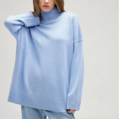 Knitted Half Turtleneck Loose Sweater