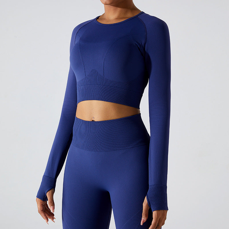 Seamless Yoga Long Sleeve Quick Drying Yoga Jacket Sports T shirt Skinny Running Workout
