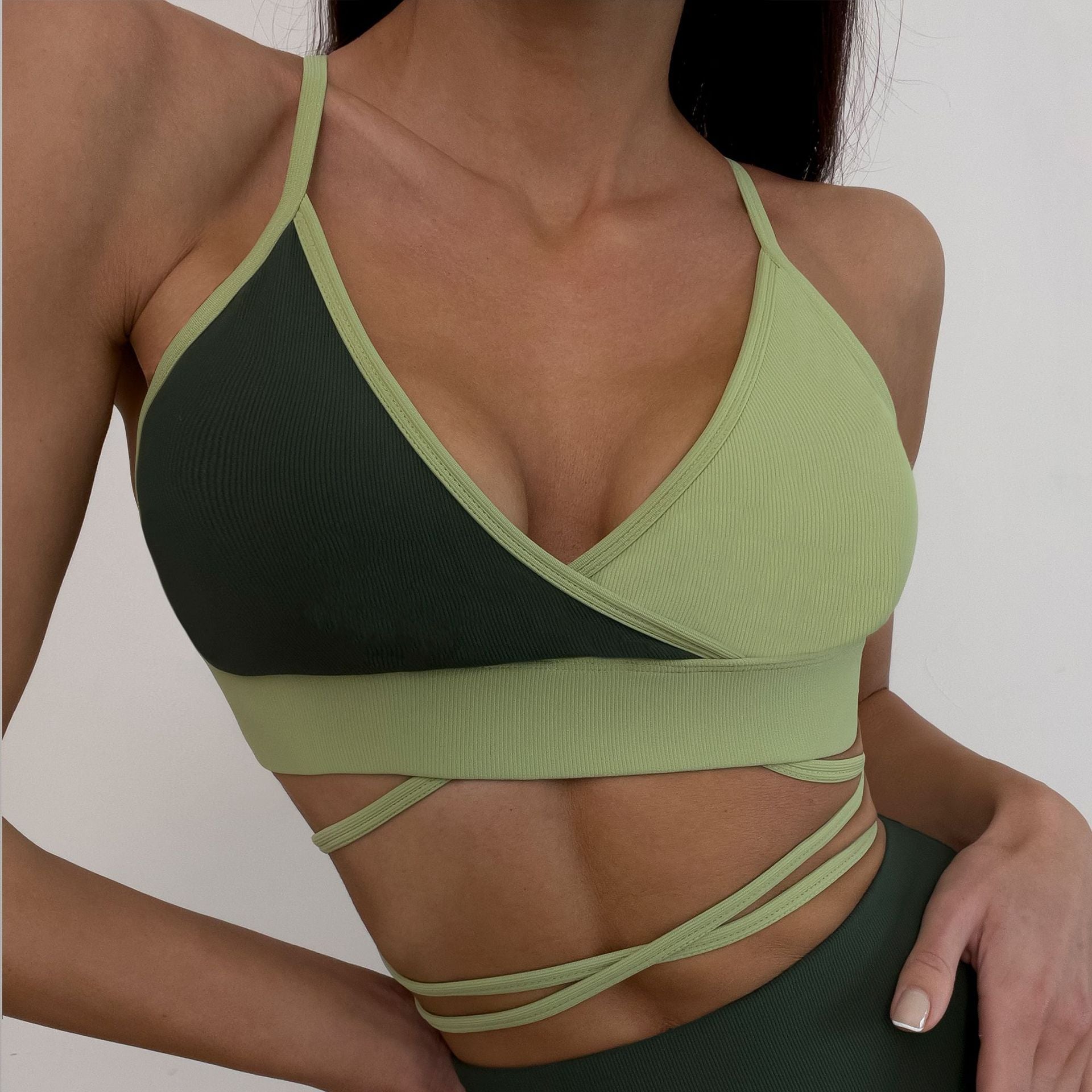 Sports Underwear Shockproof Running Pilates Training Push up Sling Bra