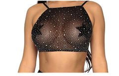 Supply September Black Transparent Mesh Starry Sky Suit