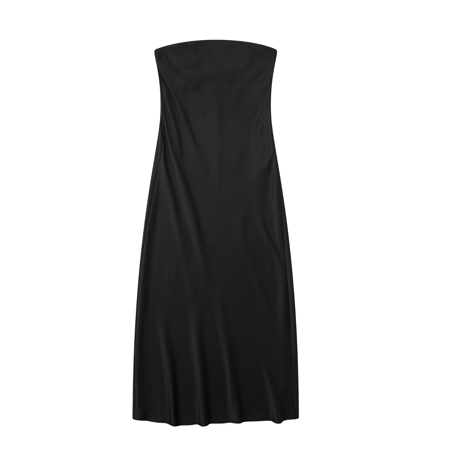 Urban Casual Silk Satin Texture Tube Dress