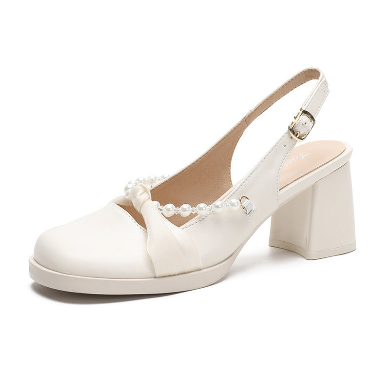 Chunky Platform Closed Toe White Shallow Mouth