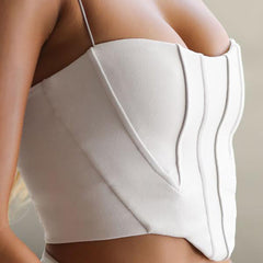 Fall Solid Color Waist-Tight Chest Cover Bottoming Strappy Tops Boning Corset Boning Corset Bandana