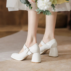 Women's Vintage Mary Jane French Round Toe Patent