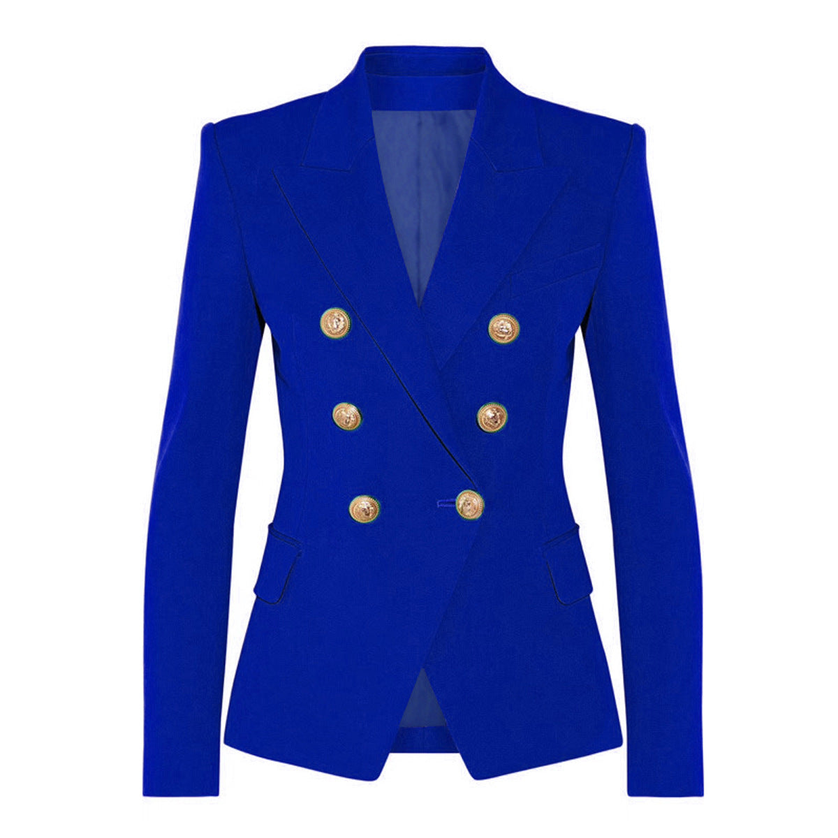 High Quality Top Blazer Metal Lion Head Buckle Double Breasted Small Blazers