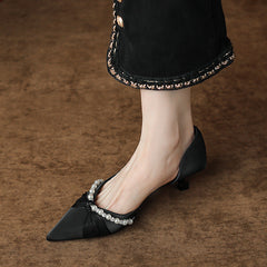 Women's High Stiletto Pearl Twist Side Empty