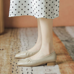 Trendy Women's Chunky Pumps Spring Pleated