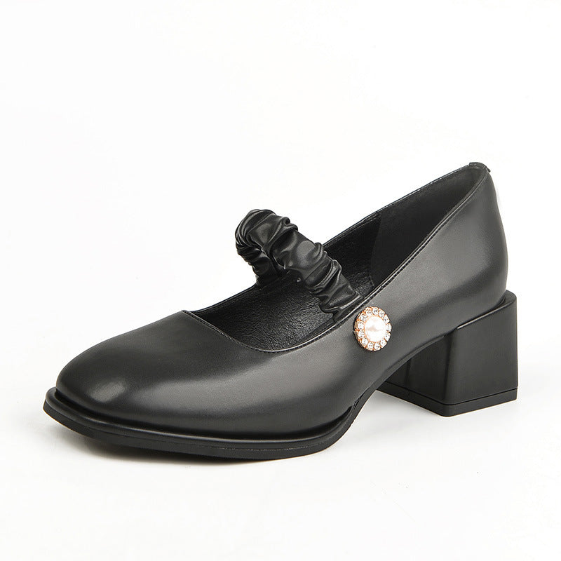 Women's Jane Chunky Retro Hepburn Style Fat Feet