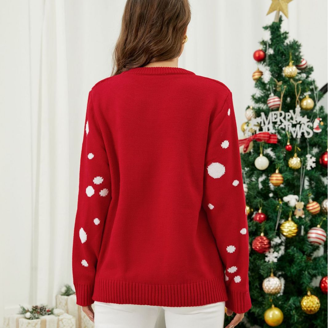 Source Sweater Christmas Elk Sweater Thick round Neck Christmas Sweater