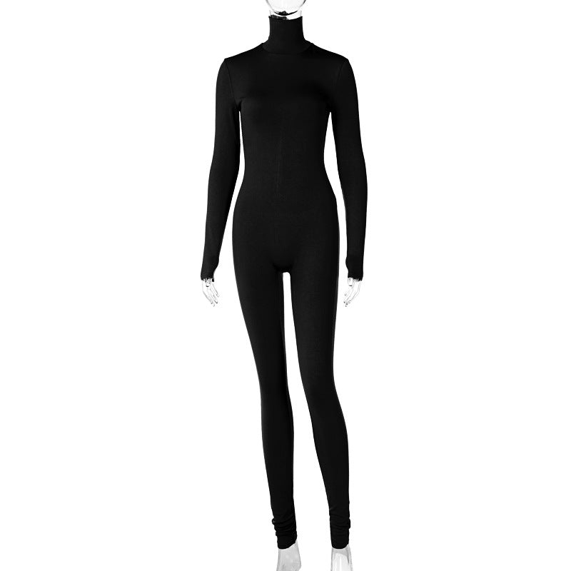 Solid Color Tight Sports Fitness Female Jumpsuit