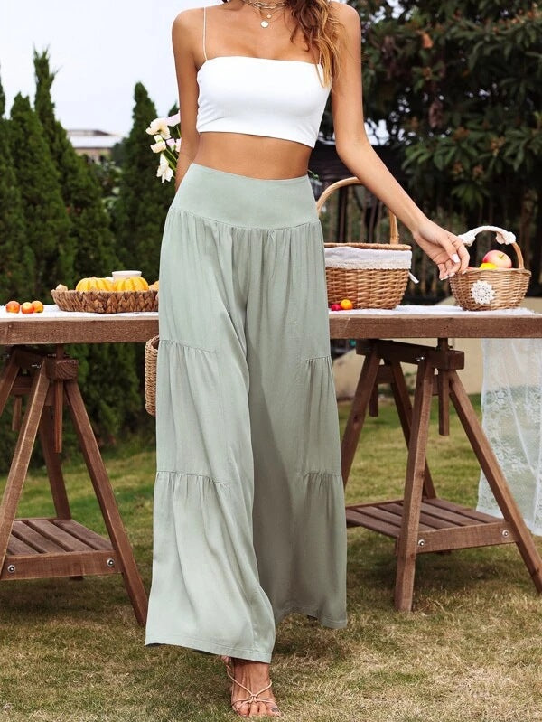 Casual Wide Leg Cotton Linen High Waist Loose Pants Pants