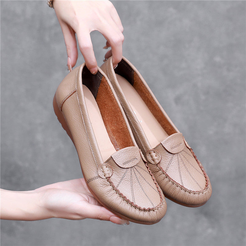 Comfortable Cowhide Pumps Soft Bottom Surface