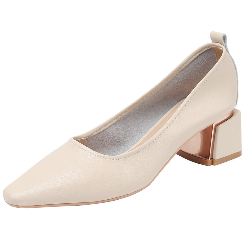 Women's High French Soft Nude Square