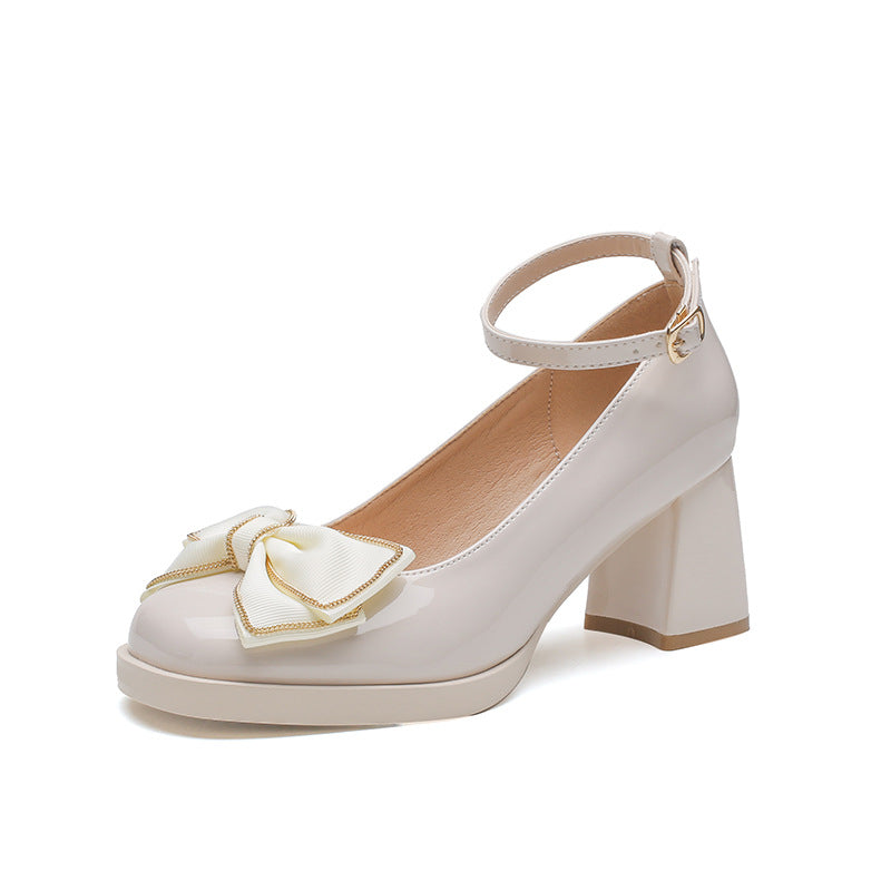 Women's Jane Thick Bowknot Fairy Style Gentle Korean Versatile