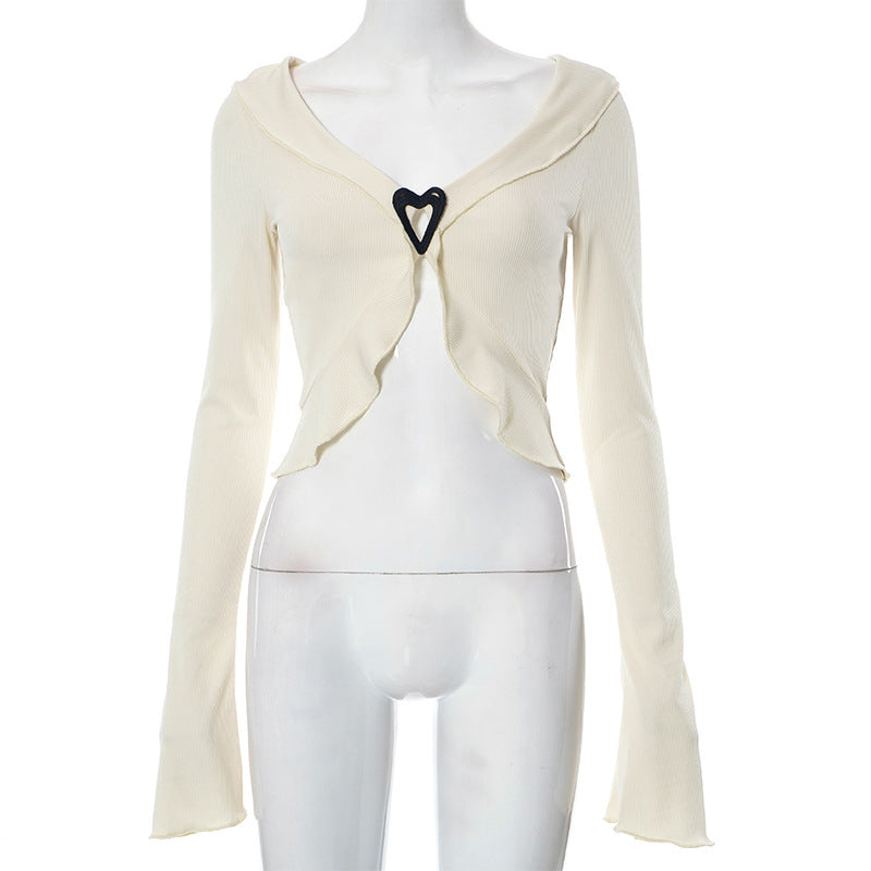 round Neck Long Sleeve Short All Match Top