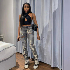 Jeans High Waist Slim Stretch Trousers