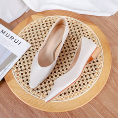 Chaussures basses à bout carré pour femme, épaisses et galvanisées