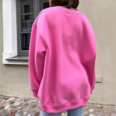 Solid Color Loose Sweater Street Oversize Pullover Sweater Office Wear