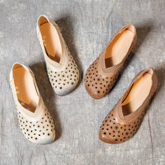 Chunky Hollow Beef Tendon Soft Bottom Heels