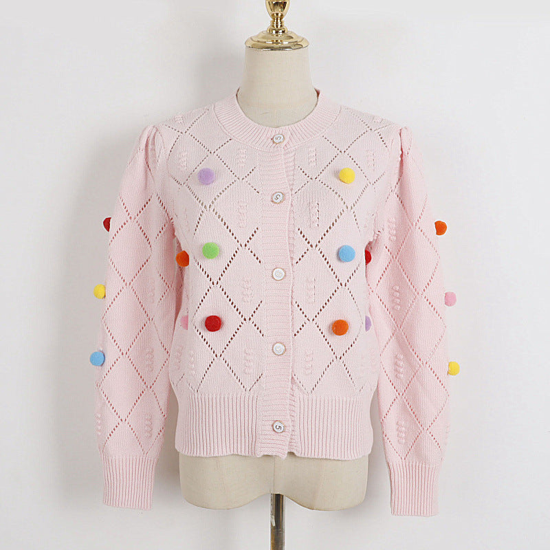 Pullover mit Rundhalsausschnitt und Puffärmeln