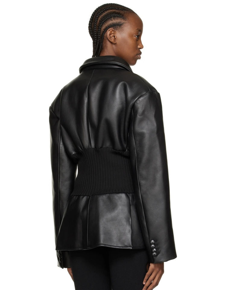 Niche Model Faux Leather Jacket