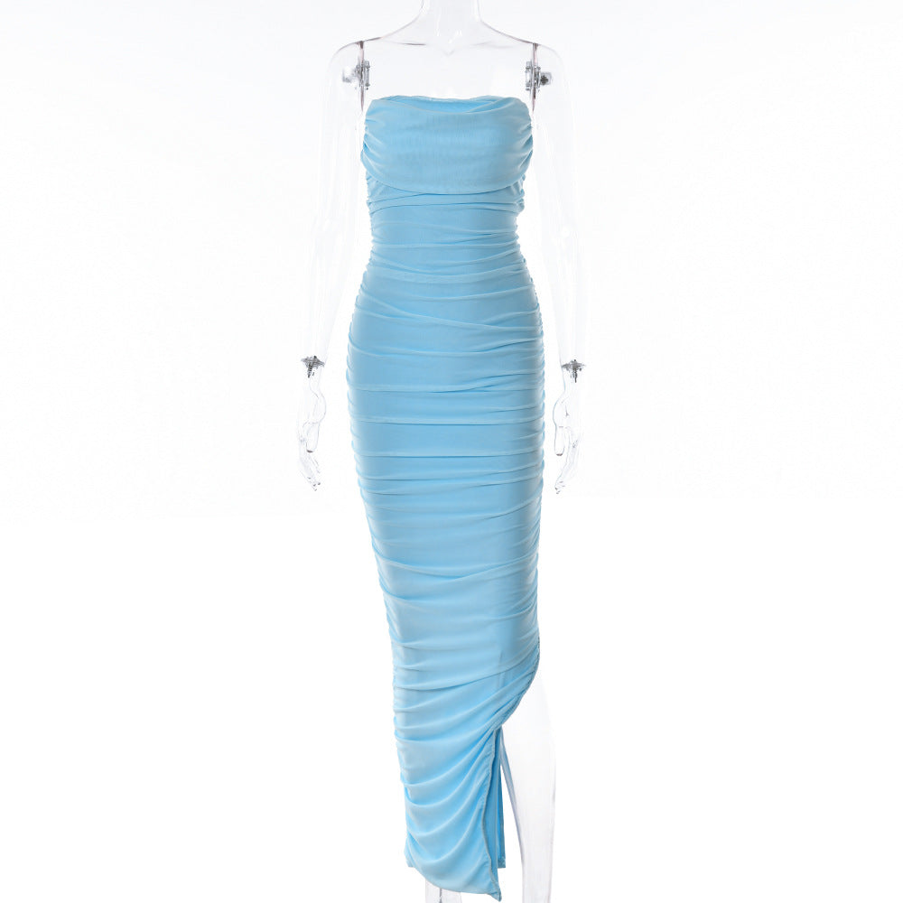 Halter Asymmetric Elegant Bodycon High Waist Backless Maxi Dress